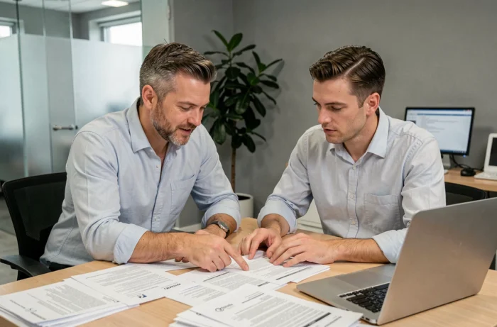 Couple discutant d'une assurance de prêt immobilier avec un conseiller bancaire